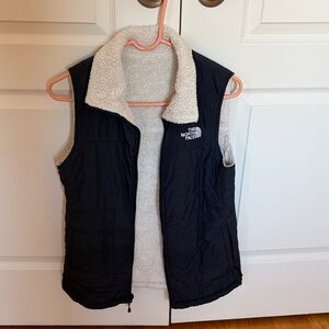 The North Face Navy Vest with White Fleece Lining